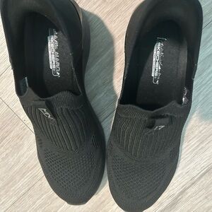 Skechers Black Slip-On Knit Walking Shoes